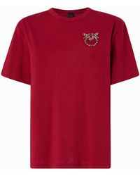 Pinko - T-Shirt With Love Birds Jewel Detail - Lyst