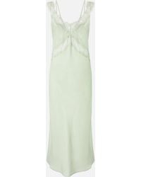 Pinko - Slipdress-Midikleid Mit Streifen Aus Spitze - Lyst