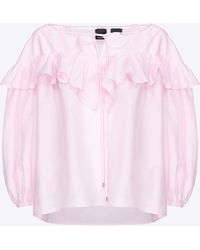 Pinko - Blouse With Maxi Flounce - Lyst