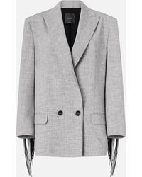 Pinko - Double-Breasted Jacket With Fringing - Lyst
