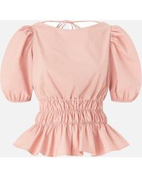 Pinko - Cropped Top With Ruffles And Open Back - Lyst