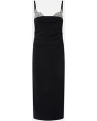 Pinko - Slim-Fit Midi Dress With Jewel Embroidery - Lyst