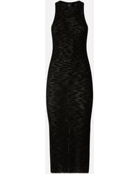 Pinko - Ribbed Slim-Fit Midi Dress With Rips - Lyst