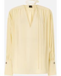 Pinko - Blouse Froncée À Col V - Lyst