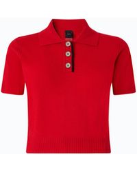 Pinko - Wool And Cashmere Cropped Polo Shirt - Lyst