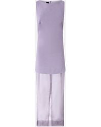 Pinko - Robe Longue De Cérémonie En Lin Et Organza, Chalk - Lyst