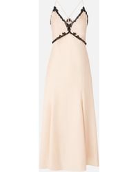 Pinko - Long Dress With Lace Inserts - Lyst