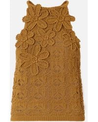 Pinko - Crochet-Effect Top With Appliqué Flowers - Lyst