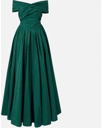 Pinko - Elegant Long Taffeta Dress With Open Shoulders - Lyst