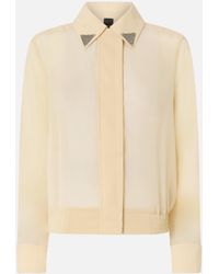 Pinko - Semi-Sheer Shirt With Metallic Details - Lyst