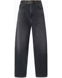 Pinko - Balloon-Fit Jeans With Leather-Effect Inserts - Lyst