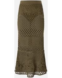 Pinko - Fancy Crochet-effect Long Skirt - Lyst