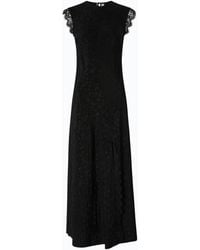 Pinko - Long Dress With Slit And Lace Inserts - Lyst