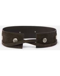 Pinko - Leather Belt With Studs, 6 Cm - Lyst
