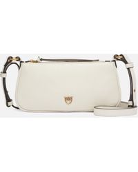 Pinko - Leather Mini Half Moon Baguette Crossbody Bag - Lyst