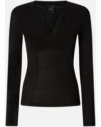 Pinko - Sweater With Open V-Neck - Lyst