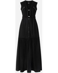 Pinko - Vestido Largo De Algodón Sin Mangas Con Chaleco Utilitario - Lyst