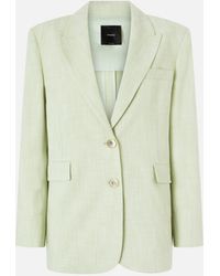 Pinko - Single-Breasted Jacket With A Rustic Effect - Lyst
