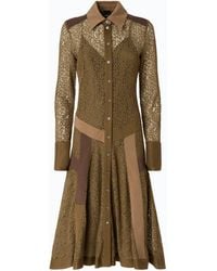 Pinko - Lace Midi Shirt Dress With Inserts - Lyst