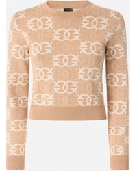 Pinko - Cropped Sweater With Love Birds Logo - Lyst
