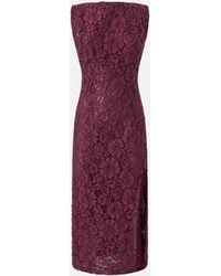Pinko - Floral Lace Dress With Plunging Rear Neckline - Lyst
