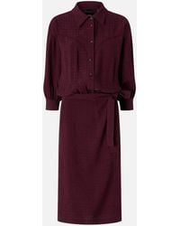Pinko - Midi Dress With Shirt-Style Top And Belt - Lyst