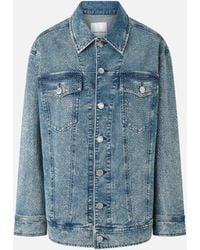 Pinko - Veste En Denim Avec Strass Et Clous - Lyst