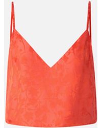 Pinko - Jacquard Crop Top With Spaghetti Straps - Lyst