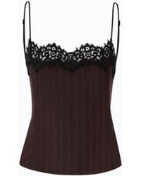 Pinko - Check Top With Lace - Lyst