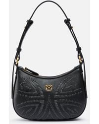 Pinko - Borsa A Spalla Baby Half Moon Con Ricamo - Lyst