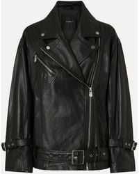 Pinko - Leather Biker Jacket - Lyst