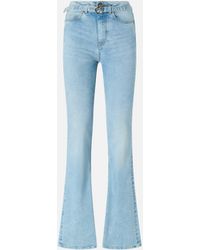 Pinko - Light Jeans With Belt And Love Birds Buckle - Lyst