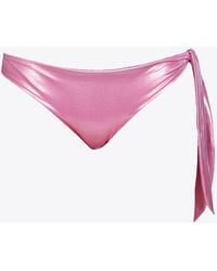 Pinko - Wet-effect Laminated Bikini Briefs - Lyst