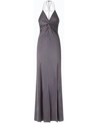 Pinko - Long Slip Dress With Front Knot - Lyst