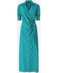Pinko - Long Wrap Dress With Striped Pattern - Lyst