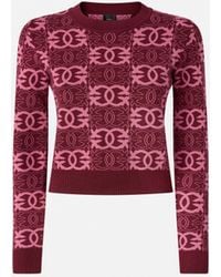 Pinko - Cropped Sweater With Love Birds Logo - Lyst