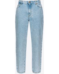 Pinko - Mom-fit Jeans In Ocean Blue Denim - Lyst