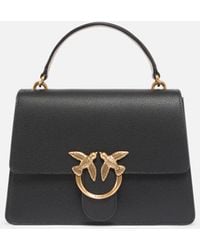 Pinko - Medium Love Bag Top Handle Light Handbag In Grained Leather - Lyst