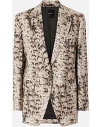 Pinko - Linen Jacket With Snake Print - Lyst