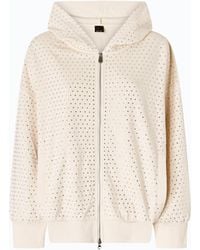 Pinko - Fully Rhinestoned Hoodie With Zip - Lyst