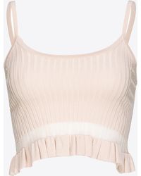 Pinko - Ribbed Cropped Vest Top - Lyst