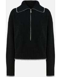 Pinko - Wool And Cashmere Sweater With Zip - Lyst