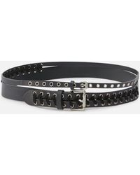 Pinko - Gürtel 4 Cm Mit Doppeltem Effekt Aus Leder Mit Einfassung - Lyst