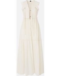 Pinko - Vestido Largo De Algodón Sin Mangas Con Chaleco Utilitario - Lyst