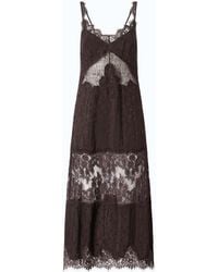 Pinko - Midi Slip Dress With Lace Bands - Lyst