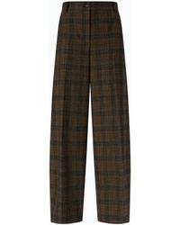 Pinko - Barrel-Fit Trousers With Micro Houndstooth Motif - Lyst