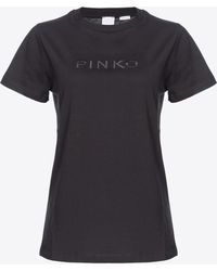 Pinko - T-shirt With Logo Embroidery - Lyst