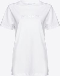 Pinko - T-shirt ricamo logo - Lyst