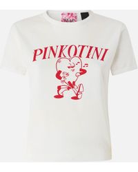 Pinko - T-Shirt With Heart And Tini Print - Lyst