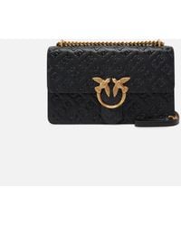 Pinko - Love Bag Leather Crossbody Bag With Logo - Lyst